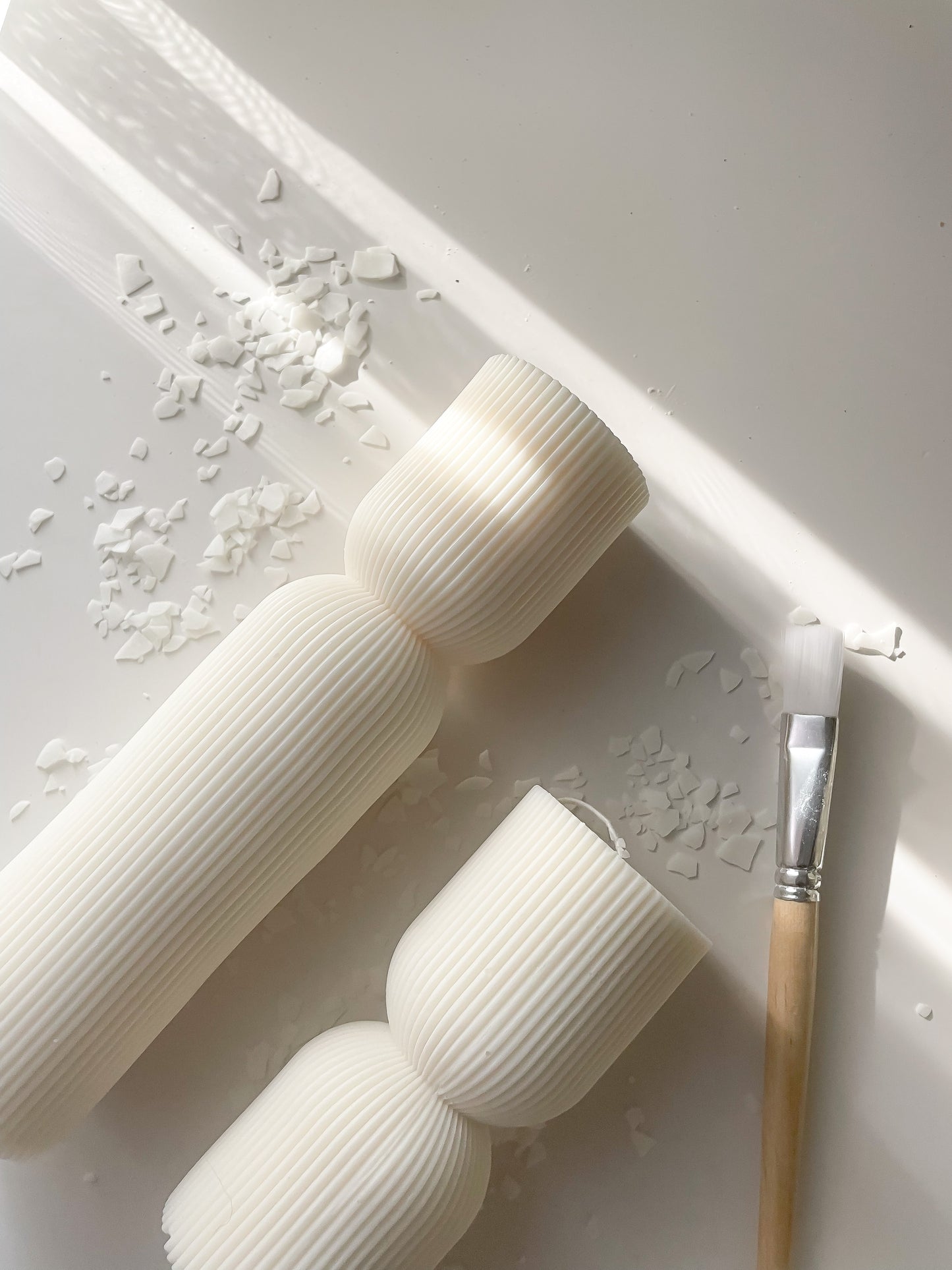 Hourglass Ribbed Pillar Candle