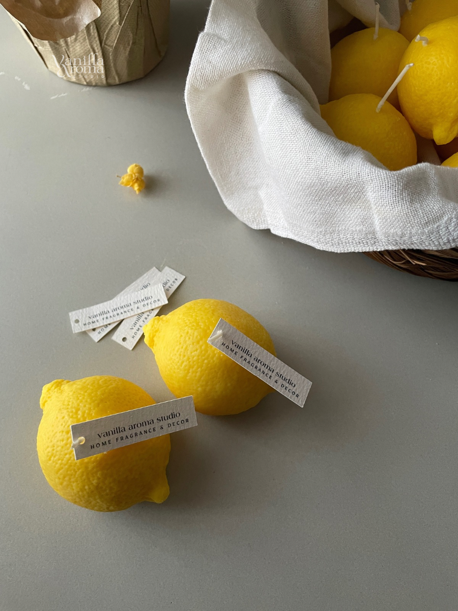 Lemon shaped candle