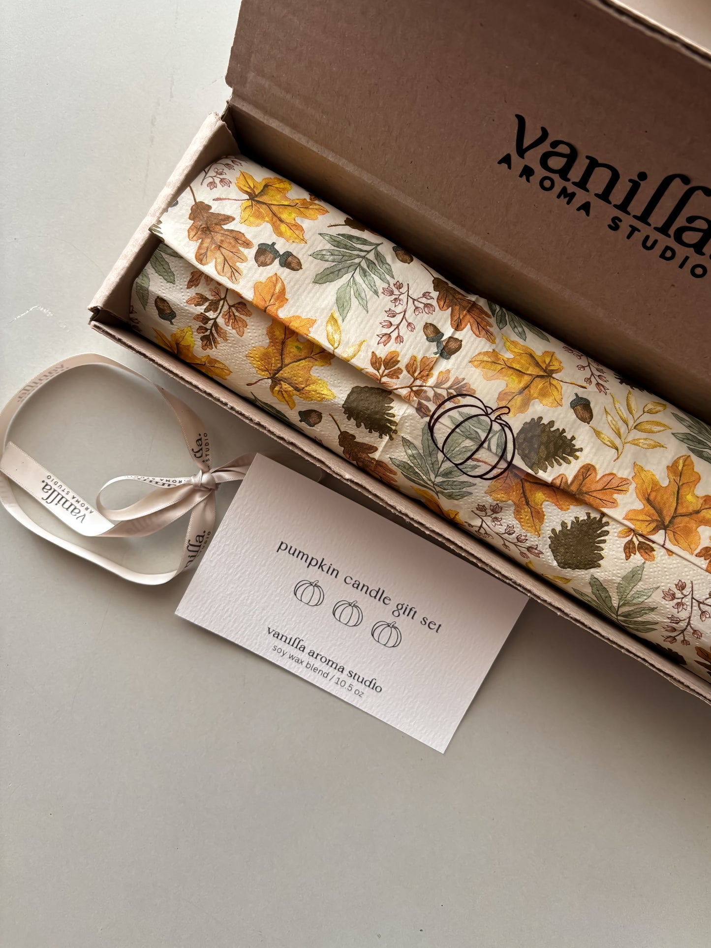 Pumpkin candle set of 3