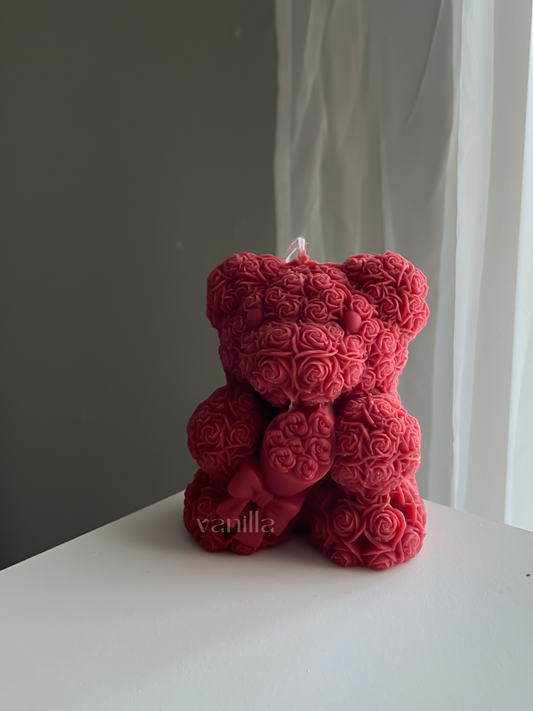 Rose Bear Candle