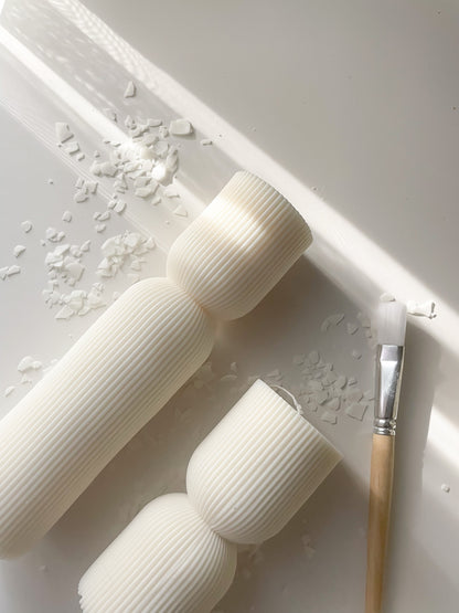Hourglass Ribbed Pillar Candle