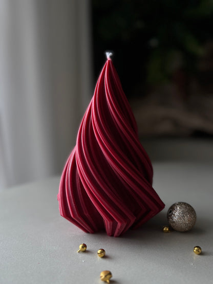 Swirl Christmas Tree candle