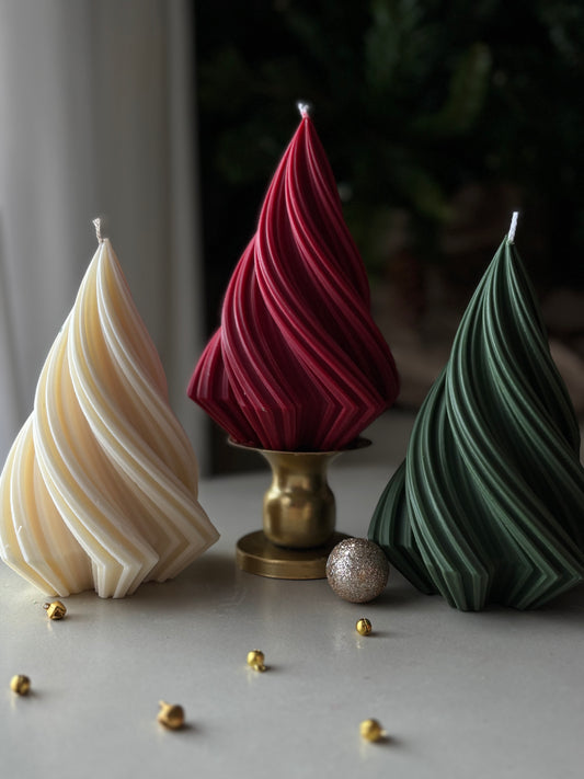 Swirl Christmas Tree candle