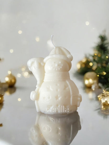 Snowman Christmas Candle