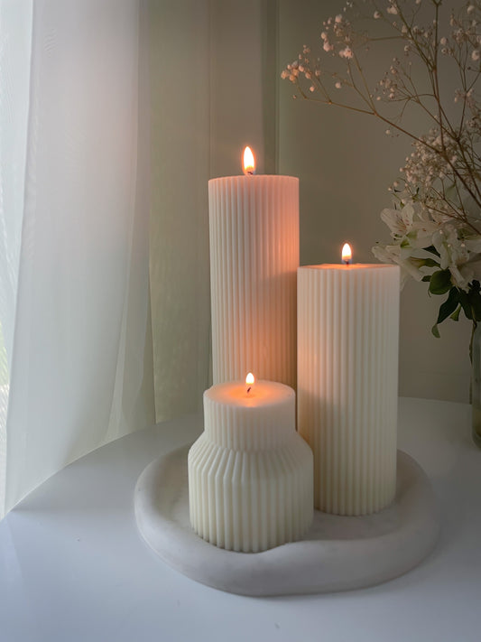 Roma Ribbed pillar candle