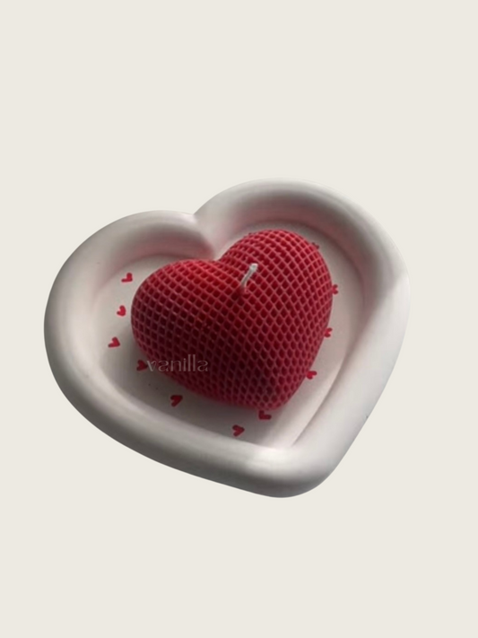 Textured Heart Candle