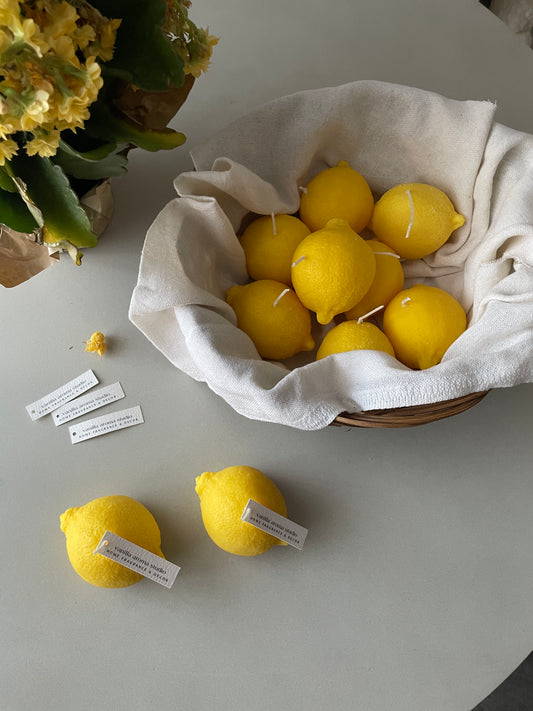 Lemon shaped candle