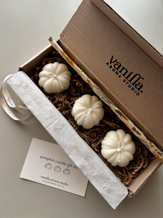 Pumpkin candle set of 3