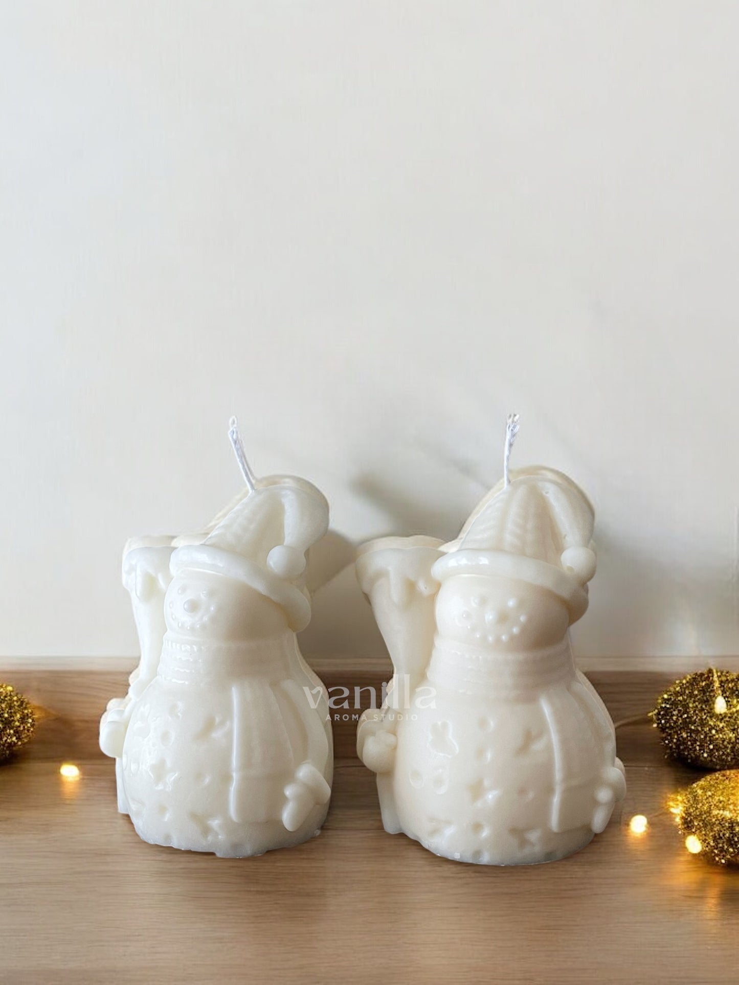 Snowman Christmas Candle