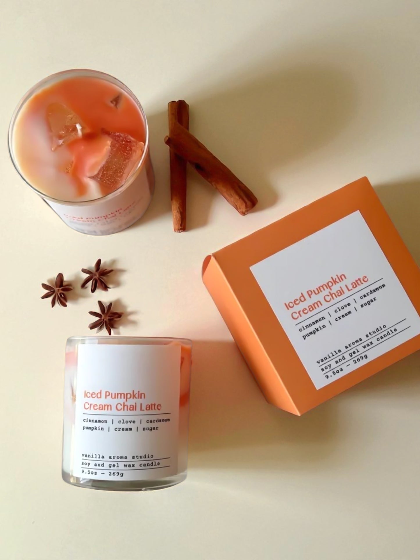 Iced Pumpkin Cream Chai Latte Candle