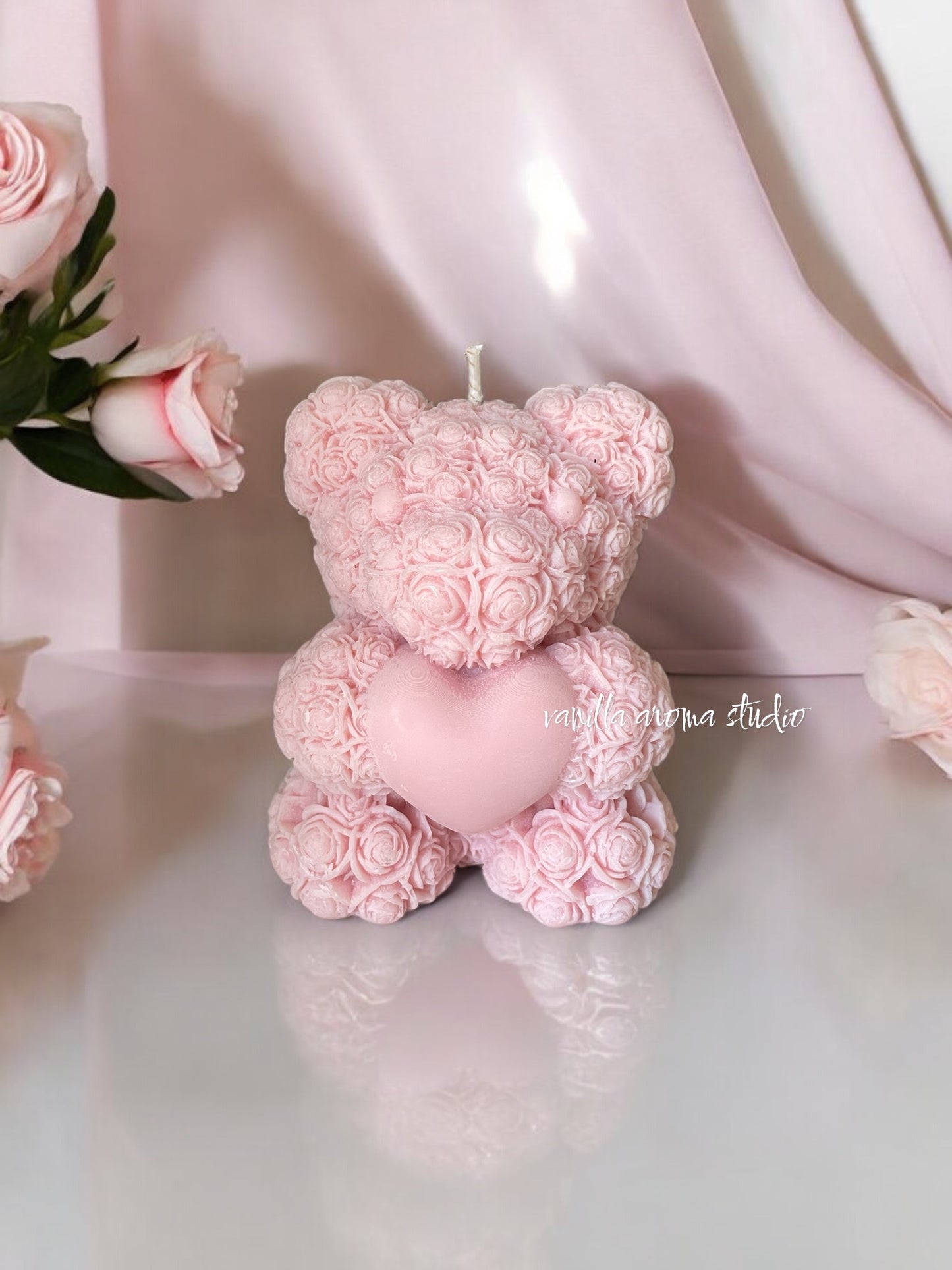 Rose Bear Candle