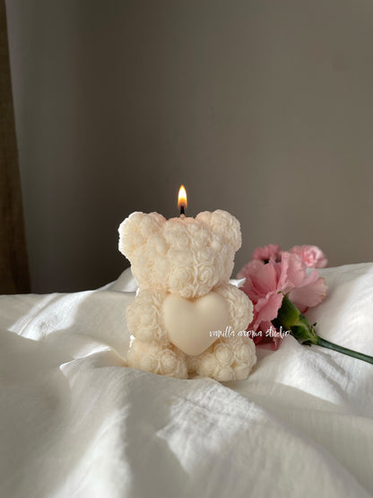 Rose Bear Candle