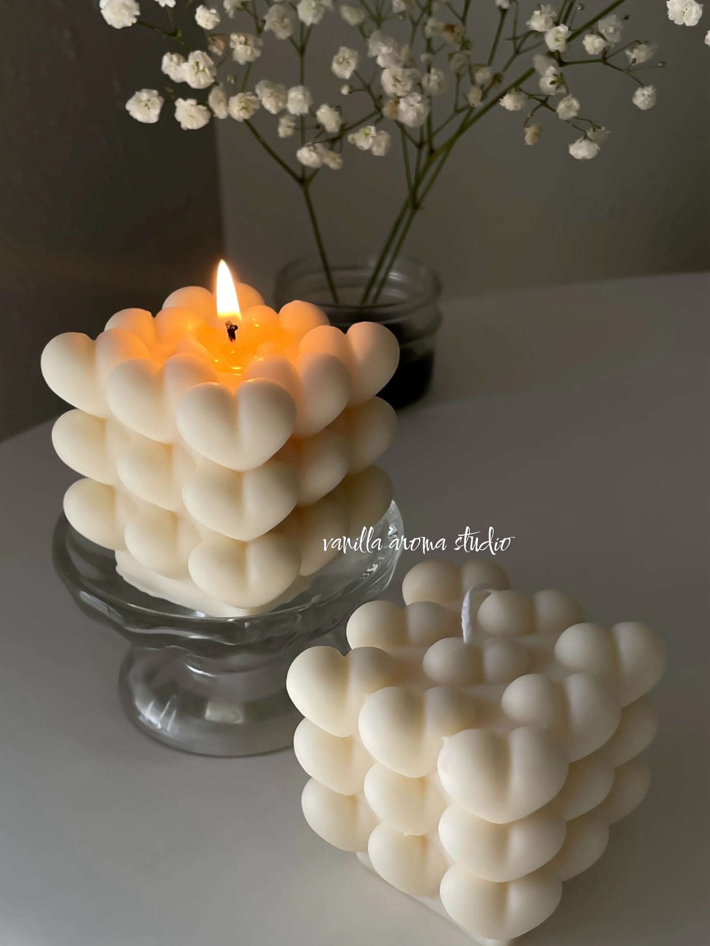 Heart Bubble Candle