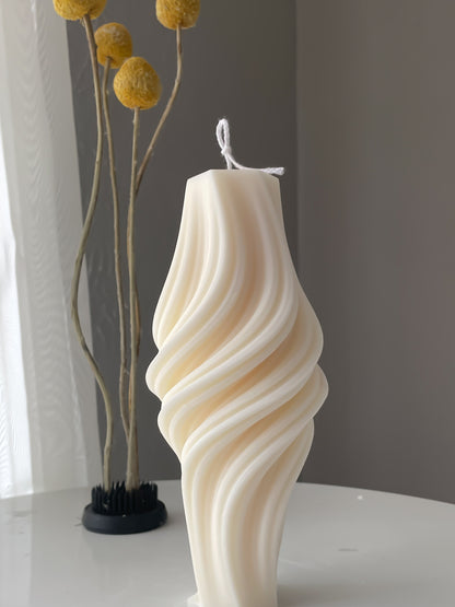 Olivia Swirl Pillar Candle