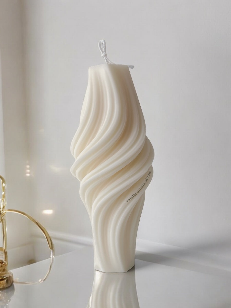 Olivia Swirl Pillar Candle